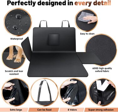 Захист для багажника автомобіля від бруду для собак AiQInu з боковинами та захистом краю завантаження, універсальний килимок для багажника автомобіля для собак, водонепроникний, неслизький, стійкий до подряпин, підходить для автомобілів, універсалів, міні
