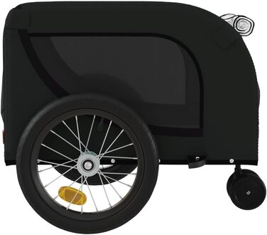Фургон для собак Fasba: велосипедний причіп для тварин з відбивачами та прапорцем, чорний, 125 x 63 x 66 см