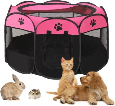 BRIMOREA Клітка для котів та собак, забіг для цуценят 74x74x43 см, клітка-вольєр для тварин, коричнева