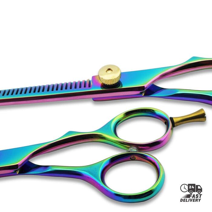 Професійний набір перукарських ножиць – 14 см, ножиці для стрижки волосся, ножиці для проріджування, ножиці для текстурування з регульованим болтом, багатокольорові, гострі перукарські ножиці