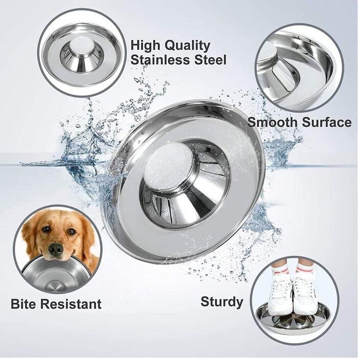 Набір мисок для цуценят та собак з нержавіючої сталі (30 см, 2 шт.)