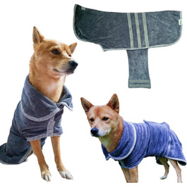 Преміум халат для собак - теплий халат для великих собак (розмір M) - м'який та придатний для прання в пральній машині при 40°C - для зими та літа