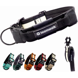 Преміум нашийник для собак з магнітною застібкою, світловідбиваючими смугами, кишеню для AirTag, регульований, з м'якою підкладкою, міцною застібкою, з лінією в комплекті, чорний (M, 4см)