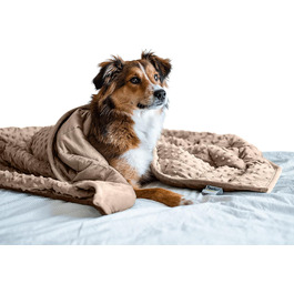 Важка заспокійлива ковдра для собак Nappy Puppy L, м'який Minky, гіпоалергенні скляні кульки, для тривожних собак, коричнева, 2,7 кг