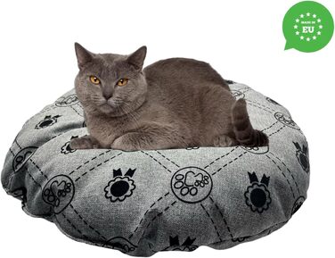 М'який лежак для собак та котів, круглий, діаметр 60 см, коричневий колір. Лежанка для собак, котячий лежак, килимок для котів, матрац для собак або котів. Можливість прання. Ідеально підходить для переносних кліток або лежанок для тварин. Діаметр 60 см (