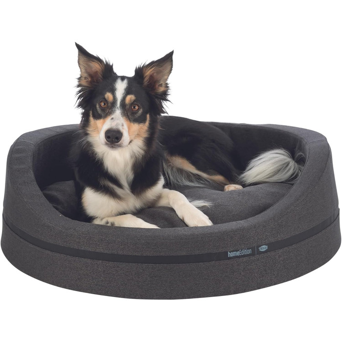 Крісло-лежанка для собак TRIXIE CityStyle, 80x65 см, темно-зелене - овальне ліжко для середніх собак, зручне та миється, 37733