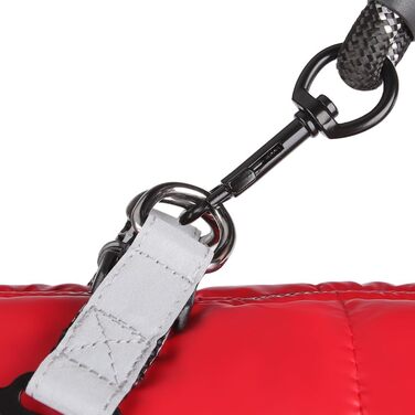 Водонепроникна куртка для собак 2-в-1 зі вбудованим шлейкою – відбиваюча зимова куртка для маленьких, середніх та великих собак, червона L