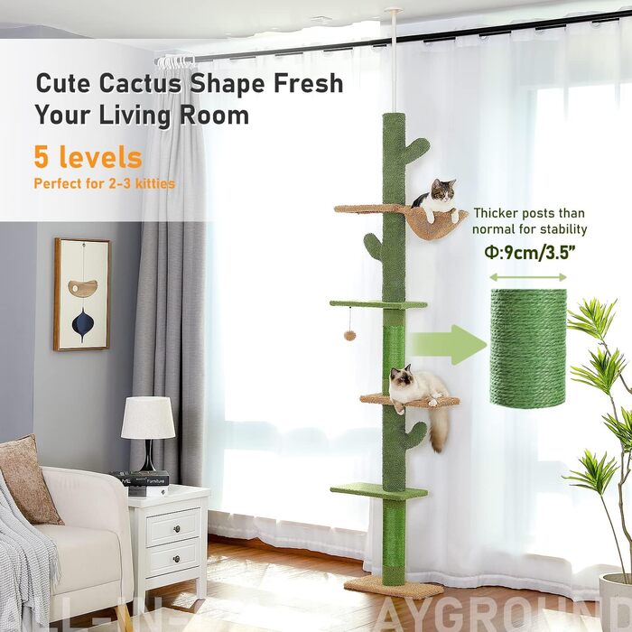 Котяче дерево PAWZ Road Kaktus 229-275 см зелене