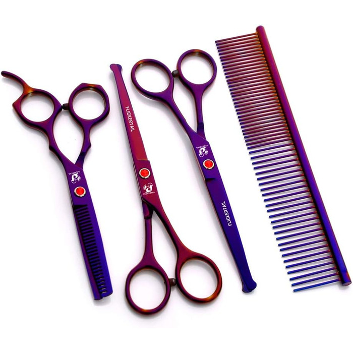 Набір професійних ножиць для грумінгу домашніх тварин 4,5-6,5 дюймів, з нержавіючої сталі, безпечні закруглені кінчики, для салону та дому