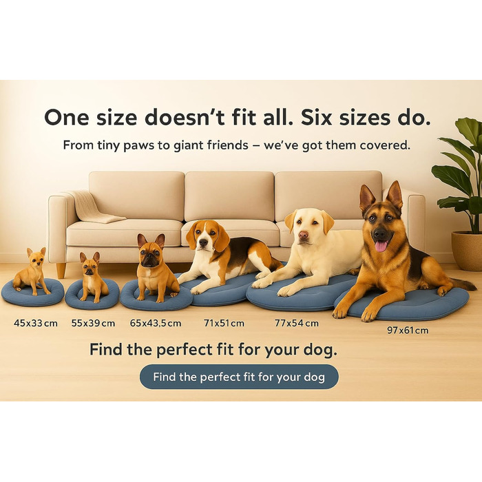 Подушка для собак та котів Flamingo Firenze - овальна, сіра, 65 x 43,5 см