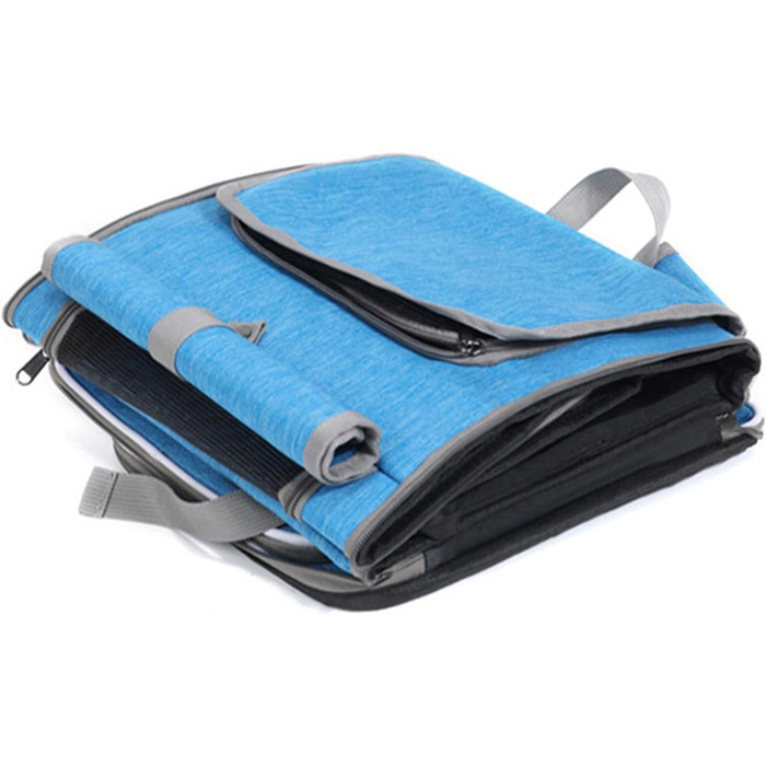 Клітка-переноска для собак та котів Asixxsix на велосипед, розширювана, складна, водовідштовхувальний матеріал Oxford, до 8 кг (Сірий, Блакитний)