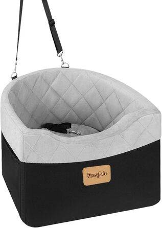 Автокрісло для собак, Memory Foam, чорне водонепроникне, з кишенями та знімним чохлом