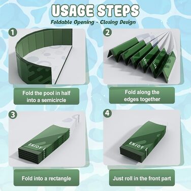 Складний басейн для собак, 80 см, 20 см, темно-зелений. Портативний басейн для собак та котів для дачі та саду. Міцний, надувний, для активного відпочинку.