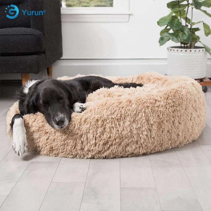 М'яке ліжко для собак та котів Donut, 70см, Бежеве. Знімний чохол, легко прати. 8 кольорів та 9 розмірів на вибір.