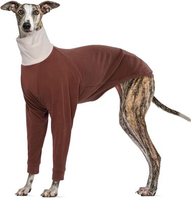 Теплий зимовий пуловер для собак Windhund з високим коміром (для Віндхаунд, Грейхаунд, Йоркширський тер'єр) - колір коричневий, розмір 3XL
