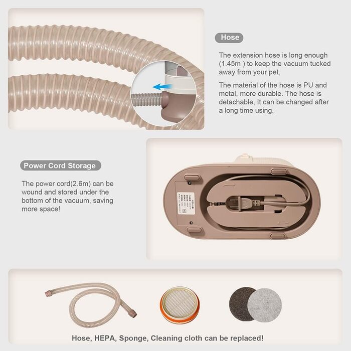 Набір для грумінгу собак: пилосос-щітка та машинка для стрижки з 5 насадками