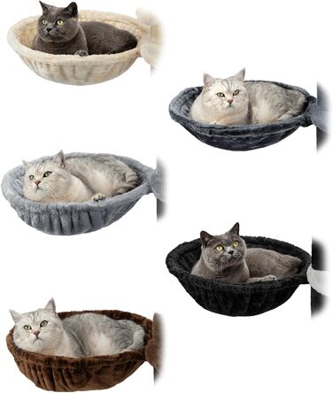 Лежанка для кота з м'якого плюшу на будь-який котячий будиночок, Ø 40 см, 25 см глибина, металевий каркас, 15 см глибина, світло-сірий колір