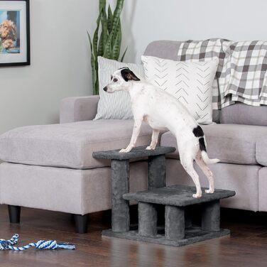 Сходи для домашніх тварин Furhaven Steady Paws, 3 сходинки, сірі, для високих ліжок і диванів