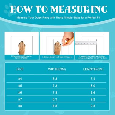 Взуття для собак, захист подушечок лап, Outdoor, 4 шт., з світловідбиваючим кріпленням, дихаючі собачі чоботи, регульований захист лап для маленьких та середніх собак (1, блакитний)