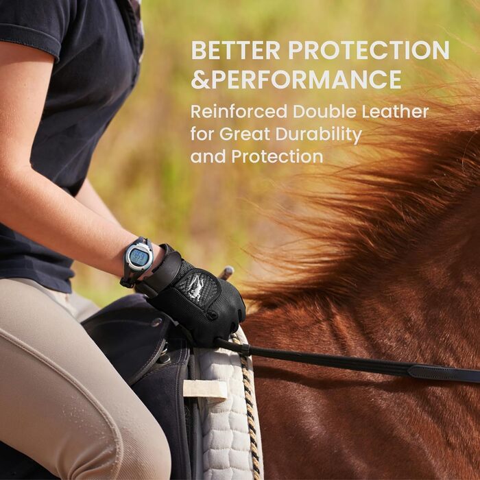 Рукавички для верхової їзди FINGER TEN з сенсорним екраном для жінок, дорослих, з хорошим зчепленням, для верхової їзди, велосипеда, спорту. Розмір M, темно-синій