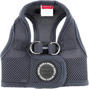Шлейка для собак Puppia для малих та середніх порід - м'яка жилетка в багатьох кольорах. Можна використовувати як шлейку для цуценят. Антиріз шлейка для собак, сіра, розмір M, сірий колір