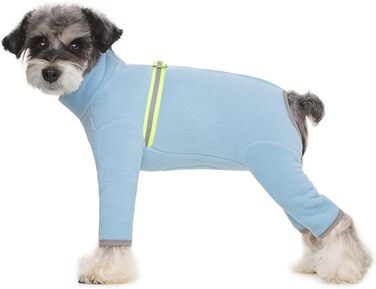 Зимовий одяг для собак, теплий м'який флісовий халат з світловідбиваючим блискавкою, костюм для собак, піжама для домашніх тварин (розмір XXL, блакитний)