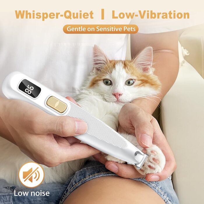 Триммер для лап собак YAZ EKY Leise - професійна машинка для грумінгу з LED-підсвічуванням, водонепроникний, USB-зарядка, для собак та котів