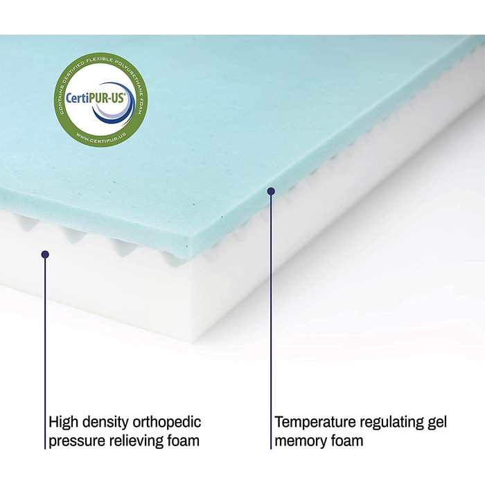 Ортопедичне лежанка для собак з гелевим шаром та пам'яті ефекту, водовідштовхувальне, для великих та малих собак, знімний чохол, блакитний (L)