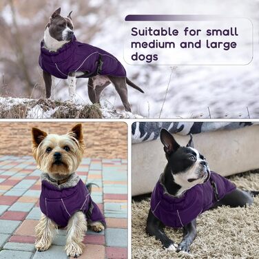 Водонепроникна куртка для собак XL, тепла флісова жилетка для великих собак, камуфляж, фіолетовий (A-Lila)