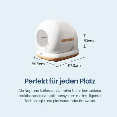 Автоматичний котячий туалет AstroPet 72L з УФ-стерилізацією та APP-керуванням для кількох котів