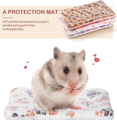 М'які лежанки для тварин Hestya (4 шт.) з милим малюнком, 32x25 см. Лежанка для собак, котів, кішок, морських свинок, підстилка у клітку, флісова, перевертається, товста, для миття.