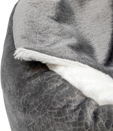 Кругле ліжко для собак та котів, плюшеве, м'яке, 50 см (сірий колір)