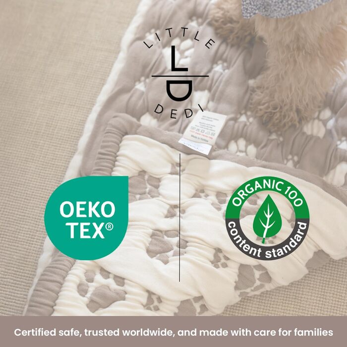 Килимок для собак та котів PetMat з органічної бавовни, 40,6 x 61 см, двосторонній, м'який, стильний, для лежанок, 16X24, Mokka-Baiser та Beige