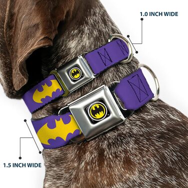 Ошийник для собак Buckle-Down Batman чорний/сріблястий, ліцензія DC Comics