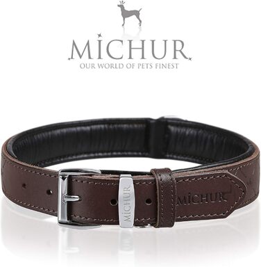 MICHUR нашийник для собак з натуральної шкіри, коричневий, різні розміри
