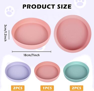 5 мисок для котів, силіконові миски для котів, широкі неслизькі миски для сухого та вологого корму