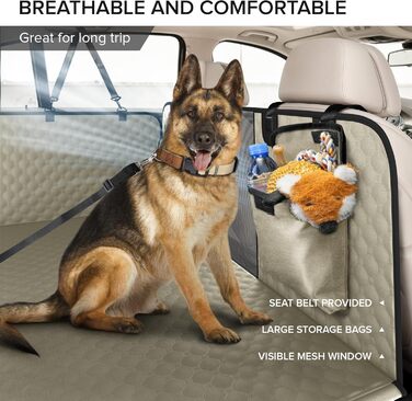 Подовжувач для заднього сидіння вантажівки XL для собак, жорстка підставка, чохол на сидіння для собак в авто, міцна гамак для собак в авто, водонепроникні чохли для тварин у вантажівки, F150, Ram1500 та великі SUV, сірий колір для вантажівок