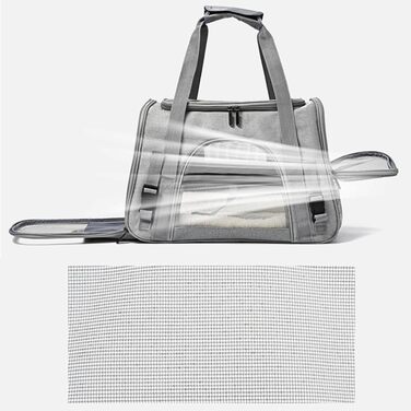 Сумка-переноска для собак – сумочка на плече, розкладна, прозора | Легка переноска для цуценят та маленьких собак, зручний рюкзак для подорожей, Trans (сірий)