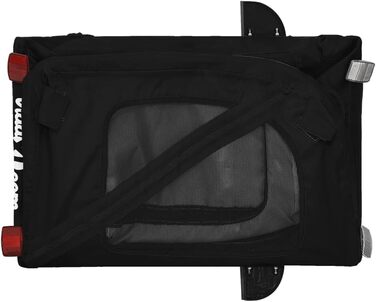 Причіп для собак VidaXL, причіп для тварин з відбивачами та прапорцем, вантажопідйомність 45 кг, Oxford-тканина, чорний (125 x 63 x 66 см)