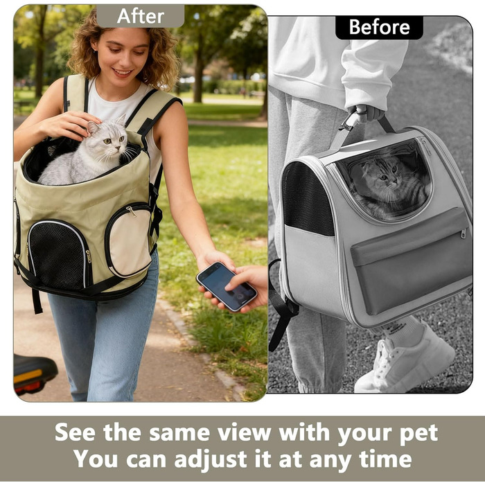 Трансформер для котів та цуценят: рюкзак-переноска для подорожей, водонепроникний, легкий, з підкладкою