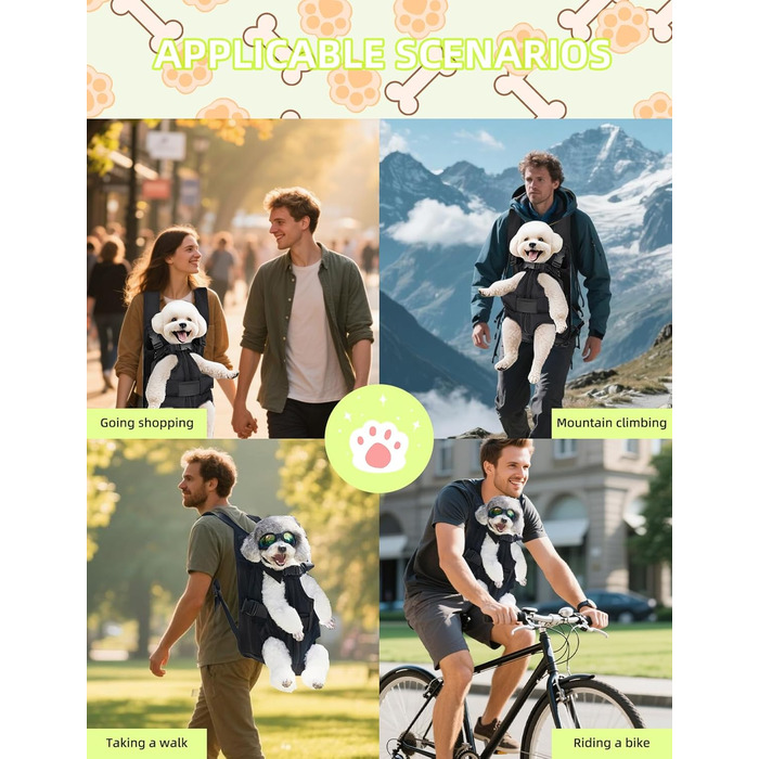 Рюкзак для тварин: переноска для собак та котів, регульована, чорний, L