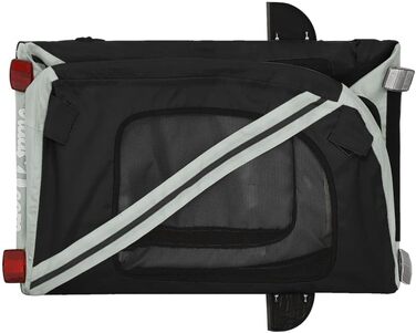 Фургон для собак VidaXL – переносний, з відбивачами та прапорцем, до 45 кг, Oxford-тканина, сірий (125 x 63 x 66 см)