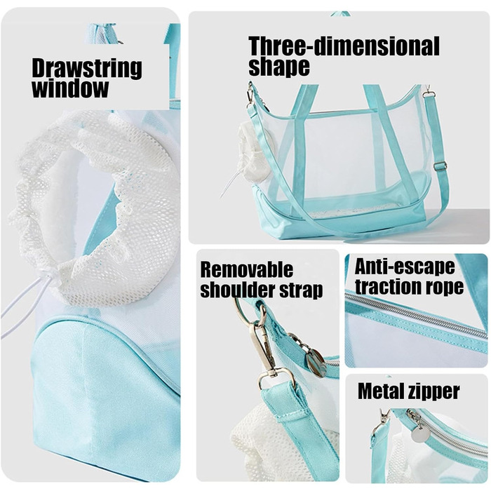 Переноска для собак та котів, регульована сумка-переноска для маленьких собак та котів, сумка для подорожей, переноска для цуценят, переноска для собак, сумка через плече для подорожей, м'ятно-зелений колір