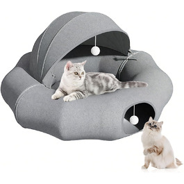 Туннель-лежанка для котів Teeloray Road, сірий, діаметр 90 см - іграшка-лежанка для котів, тунель-схованка