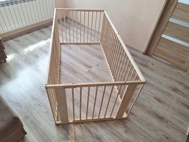 Модульний дерев'яний вольєр для собак з хвірткою, огорожа-загін 181x91 см