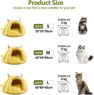 Зручне ліжко-будиночок на підйомнику для котів та собак, м'яке ліжко для собак, затишний будиночок-ігуана, милий мультяшний котячий дім, ліжко для домашніх котів (зелений). Зелений (M, жовтий)