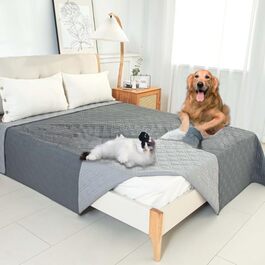 Водонепроникний килимок для собак Dokeno - двосторонній, м'який, для великих та маленьких собак/кішок, захист для дивану, ліжка та авто, придатний для прання (132 x 213 см)