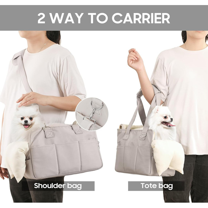 Переноска для тварин, переноска для котів та цуценят, м'яка, складана, сіра, до 6.8 кг