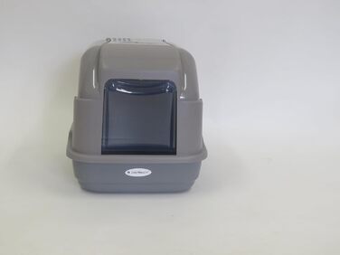 Гігієнічний лоток для котів Extrahaltbar 50x40x40 см | Безпечний матеріал, совок та фільтр з активованим вугіллям | Екологічний, сірий колір