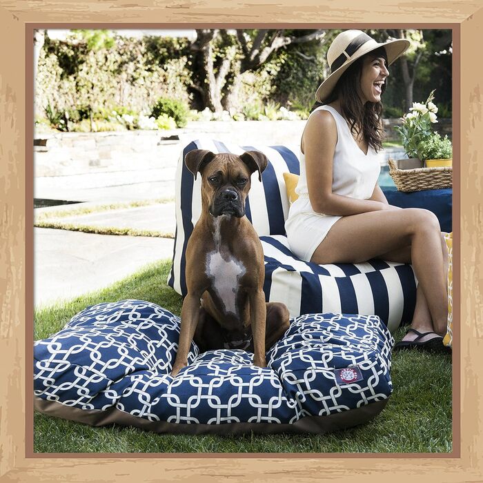 Лежак для собак Majestic Pet Products, прямокутний, знімний і праний чохол, жовтий